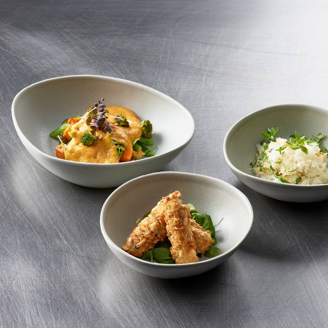 Curry-Espuma | Süsskartoffel | Tofu | Brokkoli | Zitrus-Basmati | Coco-Bohnen