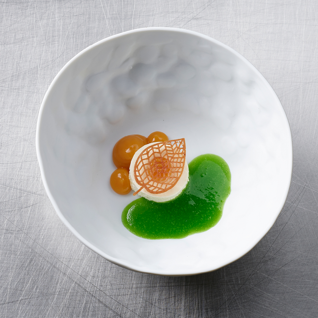 Triple Crème Germain gelatinizzato | Frutta esotica | Fondo di cetriolo