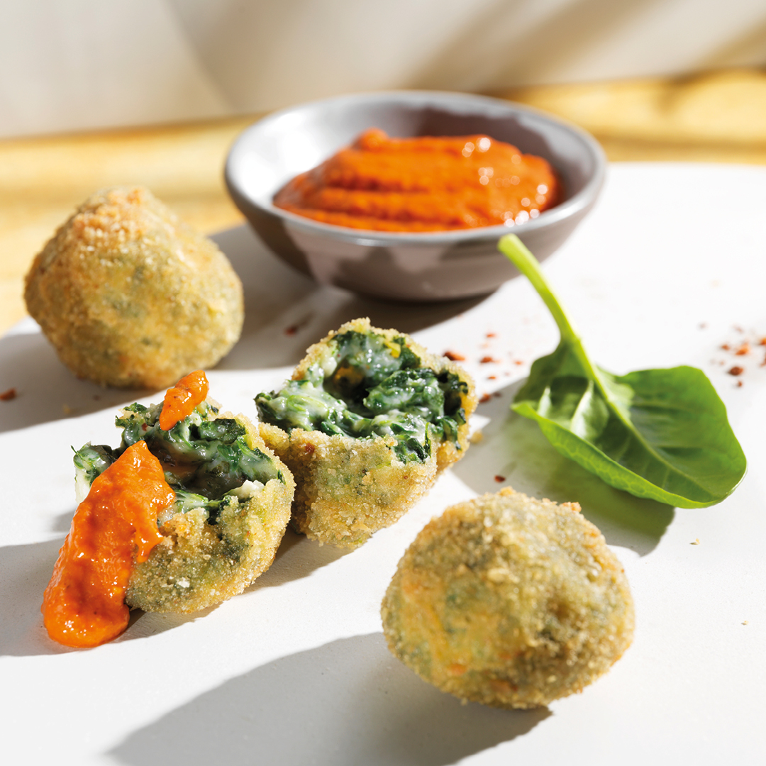 Croquetas aux épinards & au fromage de chèvre