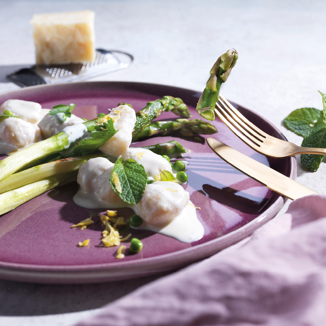 Gnocchi de chou-fleur aux asperges
