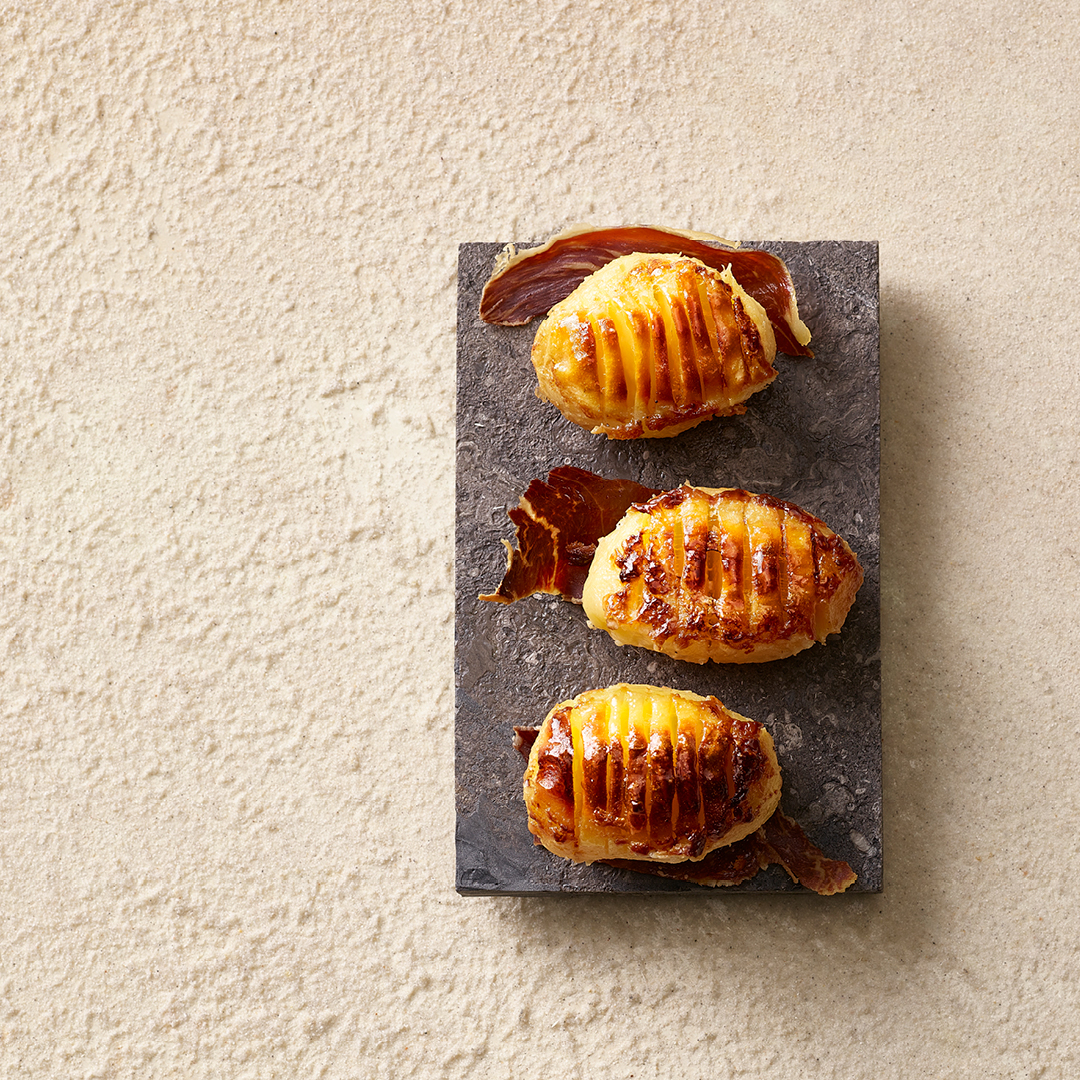 Pommes de terre au four & chili | Jambon Iberico
