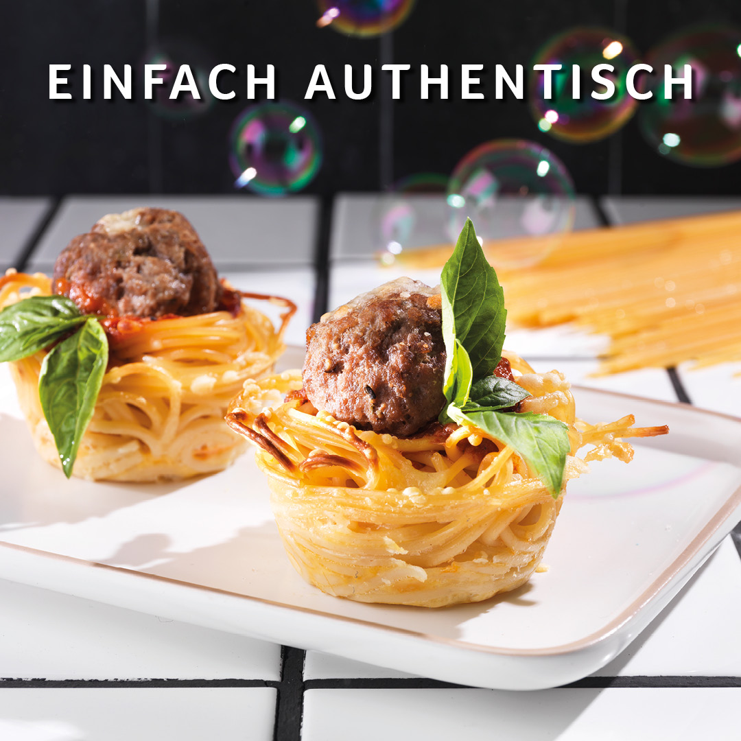 Muffin di spaghetti con polpette di macinato