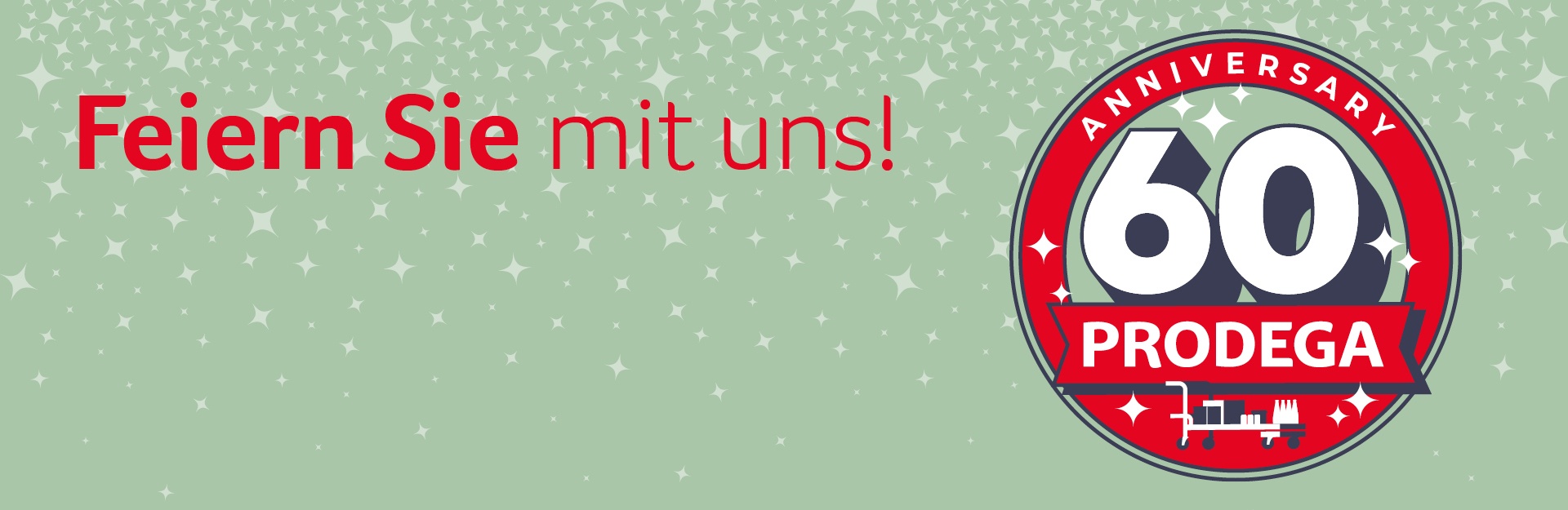 60 Jahre Prodega Logo mit Text Feiern Sie mit uns!
