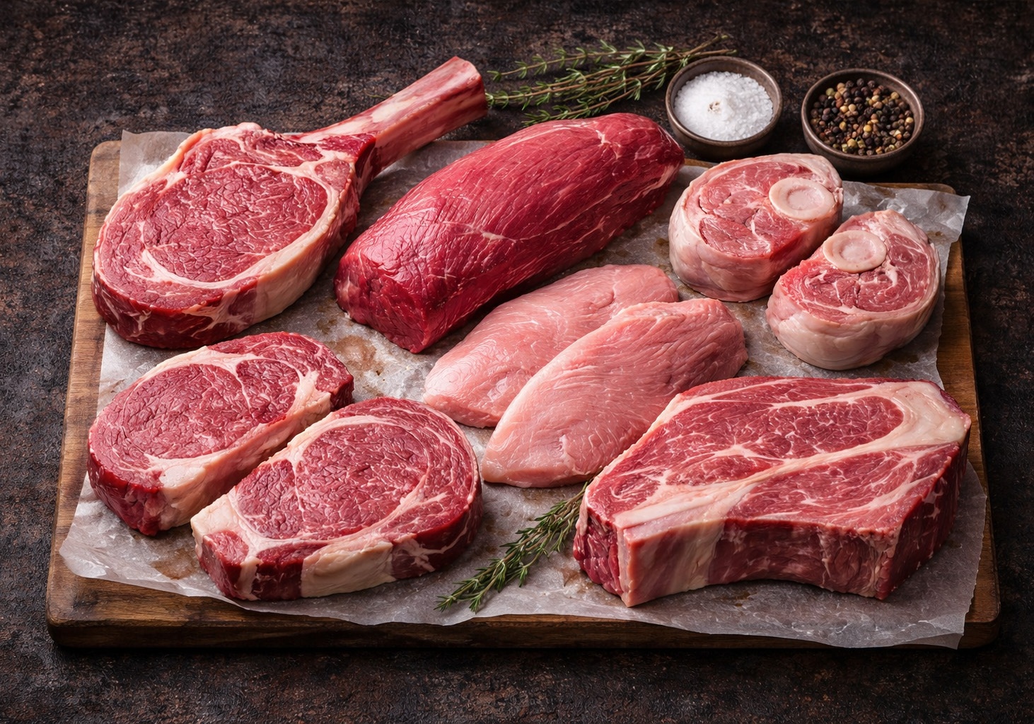 Rindfleisch und Kalbfleisch, Rippen, Steak