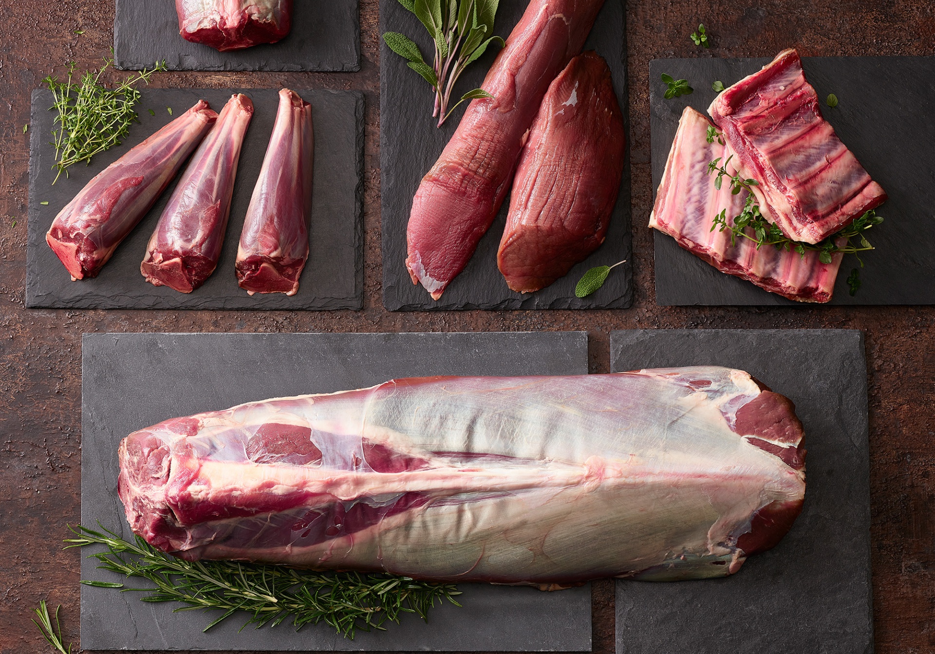 Reh, Hirsch, Gams, Wildschwein, Wildhase, Fasan oder Pfeffer.